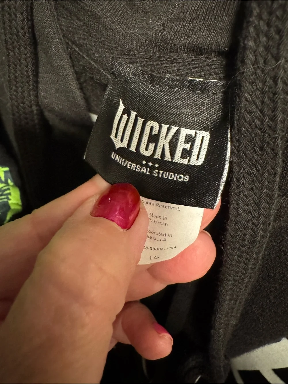Universal Wicked Black Hoodie Men’s size Large